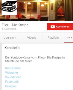 Kanalinfo bei Youtube