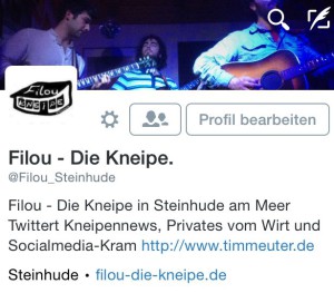 Profiltext beim Twitter-Account